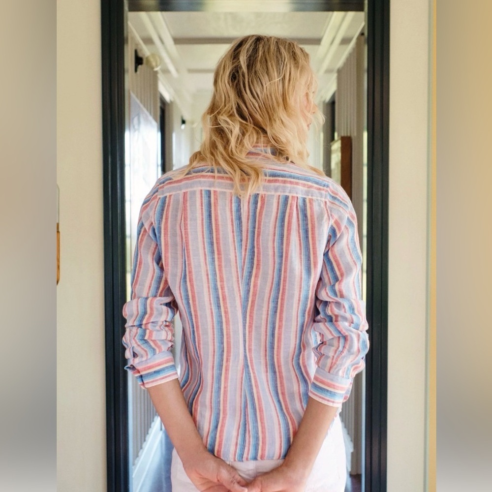 Frank & Eileen Multicolor Linen Striped Barry Shirt - XS - Picture 3 of 12